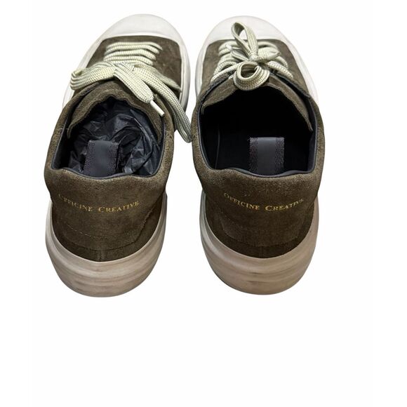 Officine Creative Mes 105 Dusty Kakhi (Dark Green) Leather and Suede Sneakers NW main image 6
